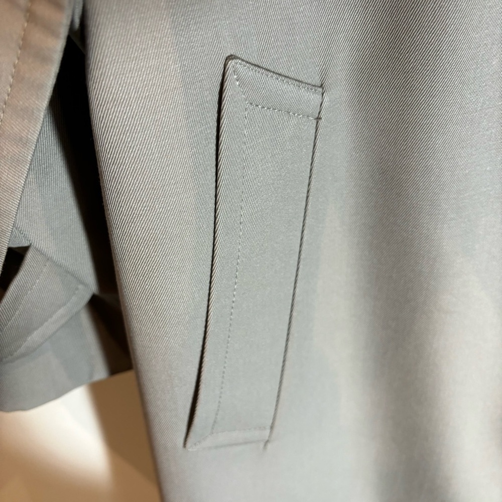 AQUASCUTUM SZ 6 UK Wool Raglan Sleeve Back Slit Belt Trench Coat with Pockets - Picture 5 of 14